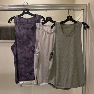 Leith Muscle Tees in Purple, White, and Gray